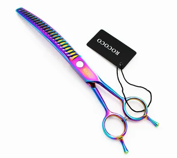 

8INCH 24 big teeth curved Pet Dog Scissors Thinning Scissors with Scissors Bag