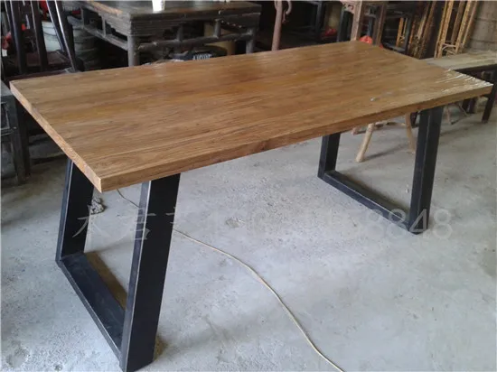 American Elm Furniture Vintage Style Iron Wood Dining American Elm Furniture Vintage Style Iron Wood Dining Table Loft Painting Case