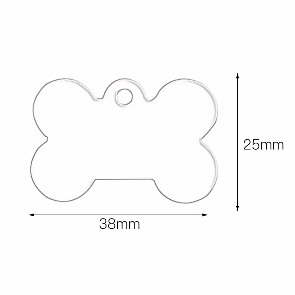 2 шт 38 мм алюминиевый сплав в форме косточки; для домашних животных идентификационная идентификация идентификационная бирка персонализированные аксессуары для домашних животных собака кошка идентификационная бирка подвеска