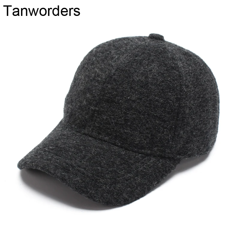 Men's Wool Baseball Caps 2017 Autumn Winter Women Solid Color Casual