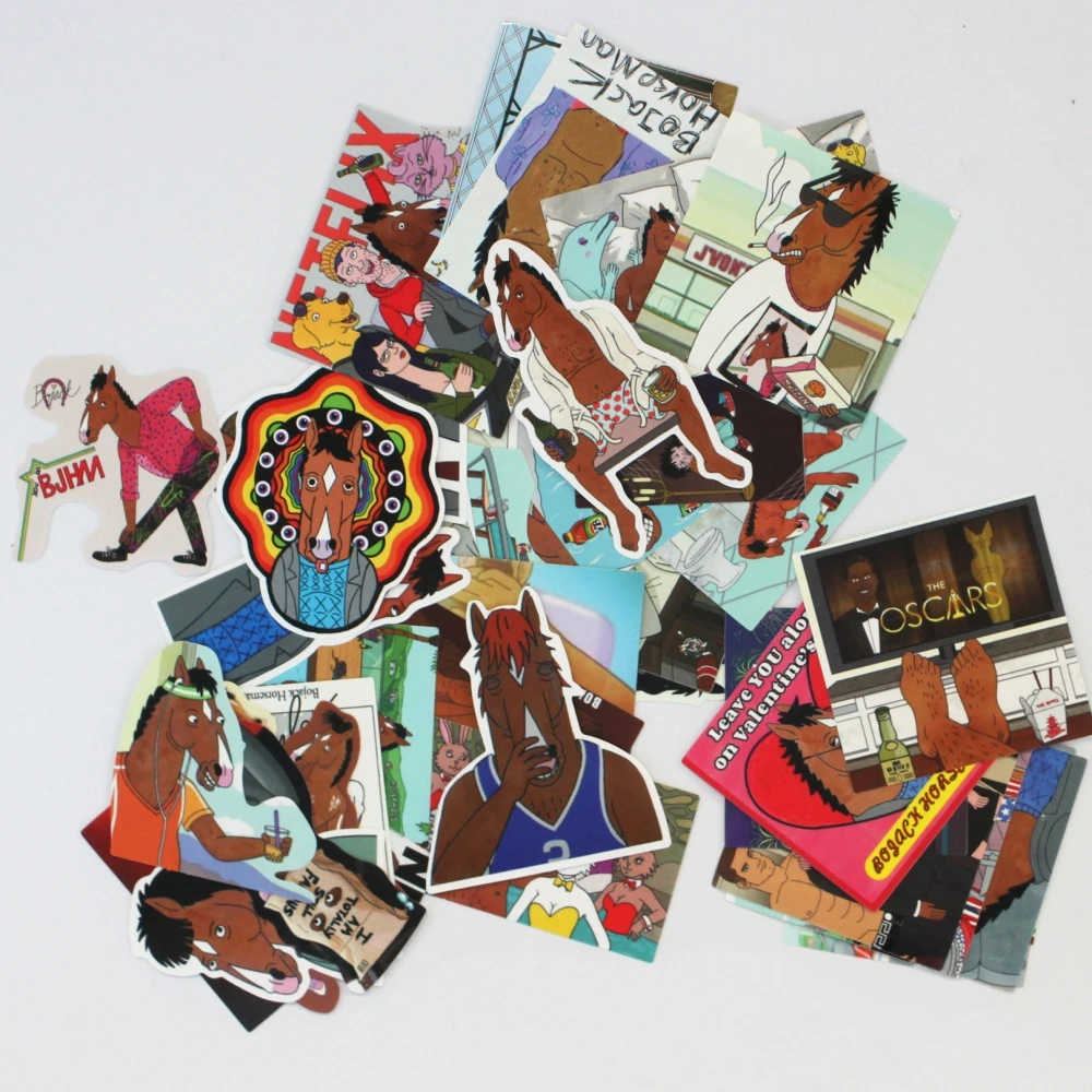 40pcs American Drama Bojack Horseman Funny Sticker For Car Laptop Bicycle Motorcycle Luggage Waterproof Sticker