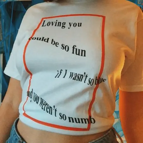 Sunfize HJN Loving You Could Be So Fun Футболка унисекс Tumblr Sayings Grunge Indie Graphic Tee astic Shor Sleeves | Женская