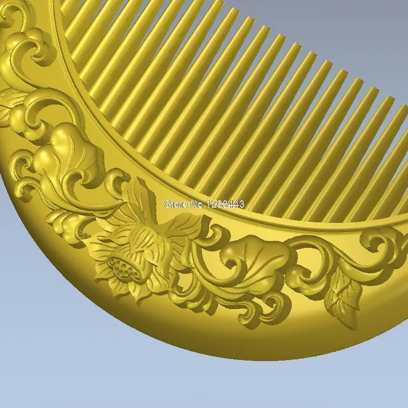 Расческа с цветами 3d модель рельеф для ЧПУ в формате STL|3d model relief|stl filesstl file format |