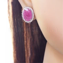 Newraos, 5 цветов, серьги с натуральным кристаллом, CZ цирконы, овальные серьги-гвоздики с трещинами для женщин, модное ювелирное изделие EFX003724