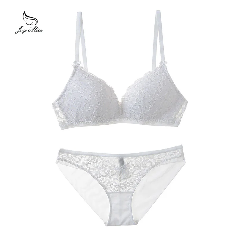 Joy alice NEW Sexy Lace Bandage Lingerie Set Charm Seduction Push Up Underwear Women Elegant Breathable Comfortable bra set
