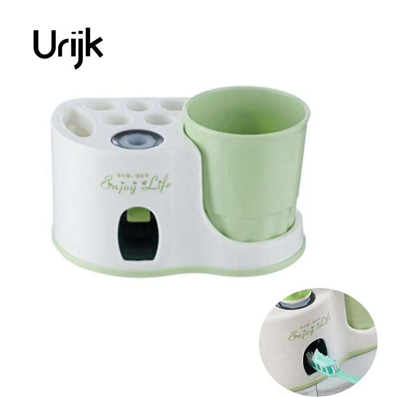 

Urijk Toothbrush Storage Box Bins Creative Automatic Plastic Lazy Toothpaste Dispenser Toothbrush Holder Toothpast Storage Box