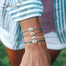 4 шт./компл. в богемном стиле с цветочным узором кулон красочное плетение браслет Новинки для женщин модные Rope Chain, Браслеты ювелирные изделия Рождественский подарок