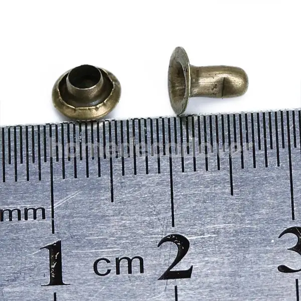 100 Sets Antique Brass Round Rivets Rapid Studs 6mm LEATHER Decorative