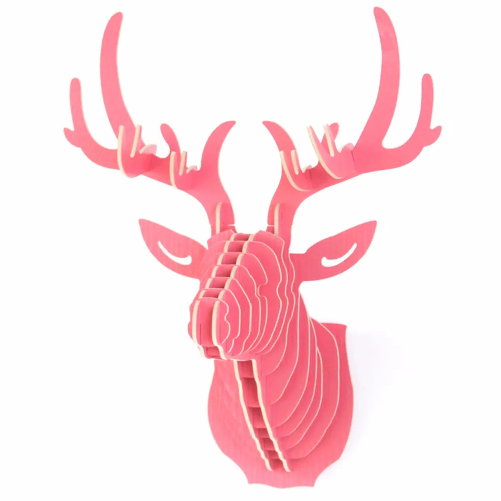 Wooden Veneer Shape 3d Puzzle Animal Head Wall Decoration Wood Embellishments Antelope Head Head Wall Decoration Head Wallhead Head Aliexpress
