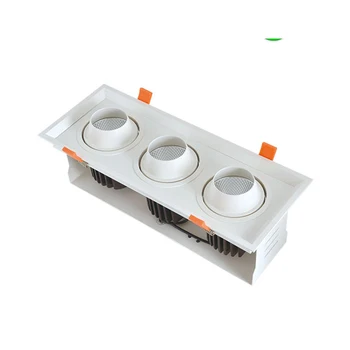 

3 Head Quality COB 3x8W/3x12W Grille LED Down Light 15/24/38 Emitting Light Angle Iron Frame + Full Aluminum Lamp Bady