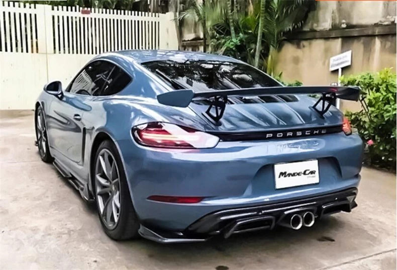 Углеродного волокна/ABS задний спойлер для Porsche Cayman 718 987 997 998 981 911 Boxster GT4 на крышке багажника Спойлеры крыльев