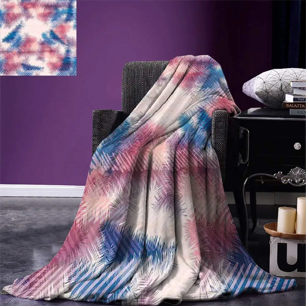 Psychedelic Throw Blanket Boho Style Digital Tie Dye Effect Graphic