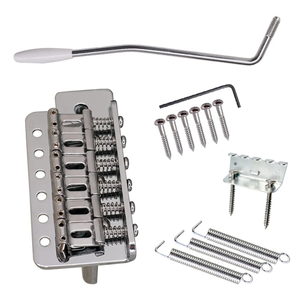 

6 String Flat Saddle Tremolo Bridge System for FD ST Electric Guitar Silver