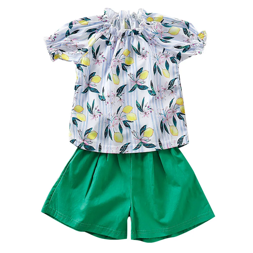

Toddler Girl Clothes Sets Summer Baby Child Outfits Fruit Print Short Sleeve T-Shirt +Shorts Kids Girls Clothing 1 2 3 4 5 Years