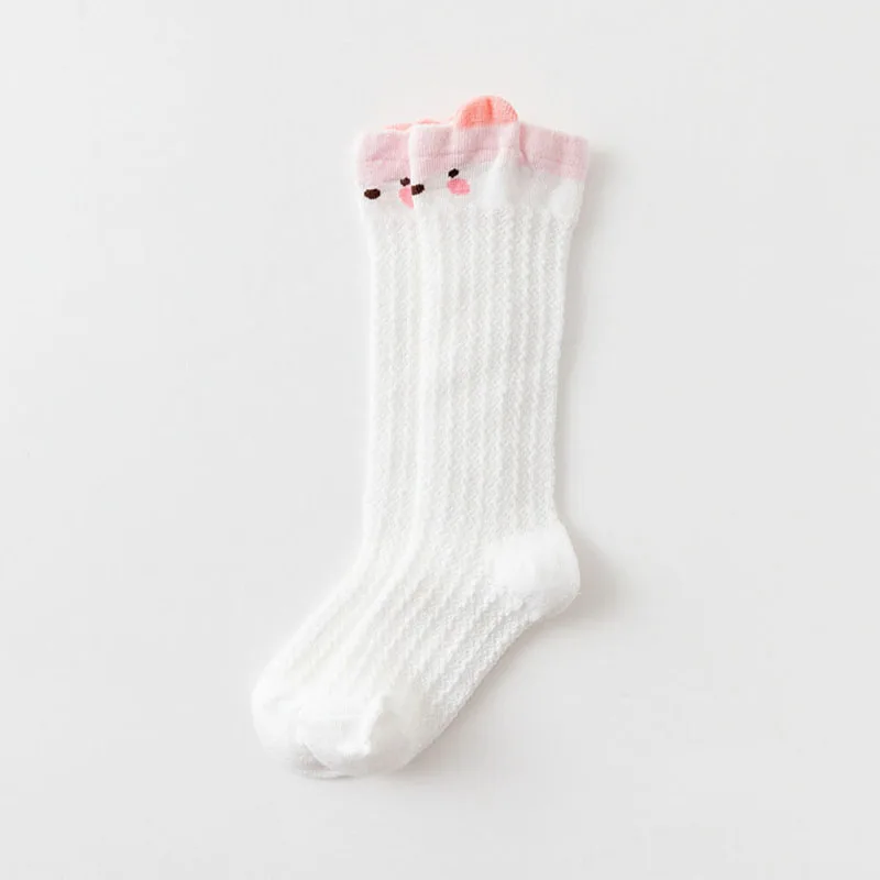 Симпатичные Детские носочки с рисунками животных для маленьких мальчиков Гольфы для девочек хлопок для детей младенцев гетры Sokken От 1 до 3 лет - Цвет: white cat