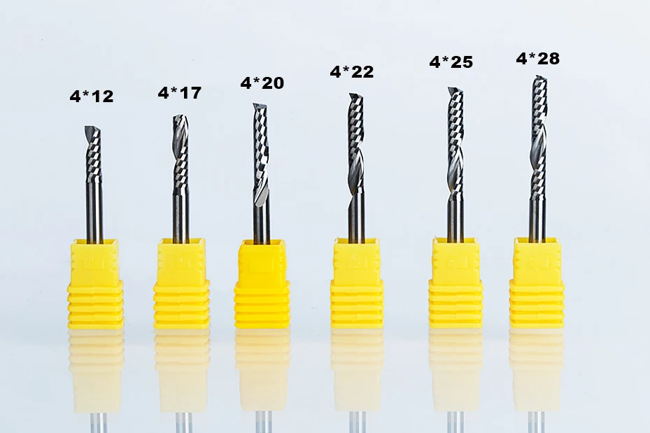 Мм 2 шт./лот 4 мм одинарная флейта спираль Фасонная фреза Бит ЧПУ Концевая мельница для акрилового карбида фреза tugster сталь ЧПУ Инструменты