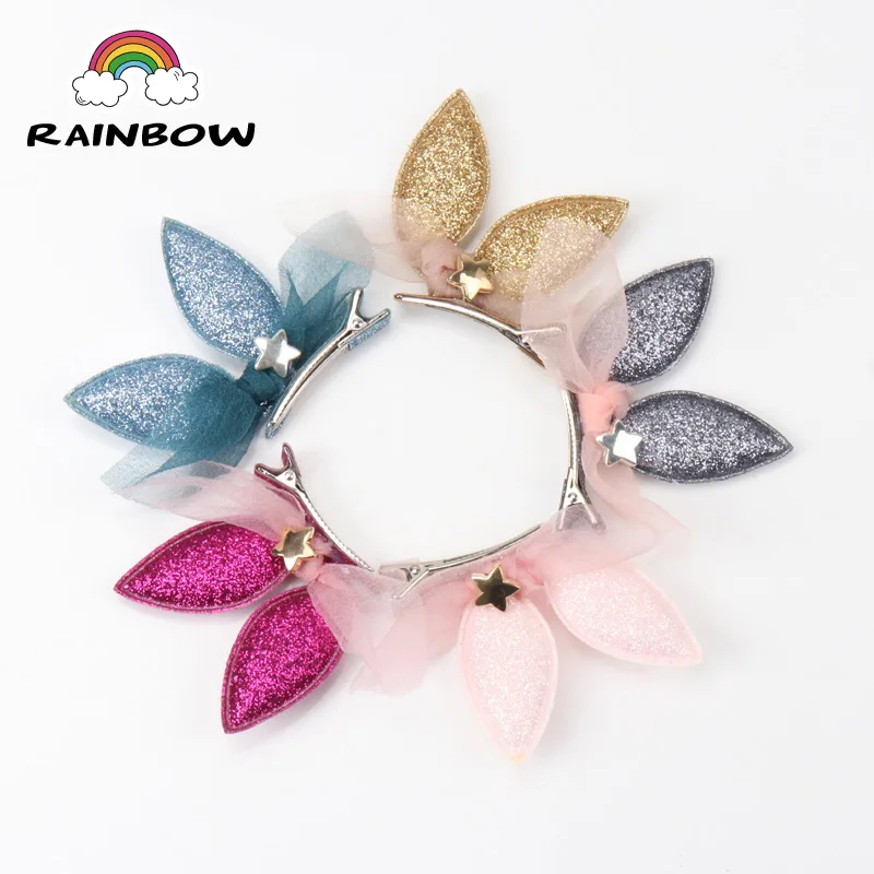 1pcs/set Fashion Cartoon Shining Rabbit Ear Star Bowknot Hairpins Children Girls Hair Clip Handmade Barrettes Accessory Headwear |
