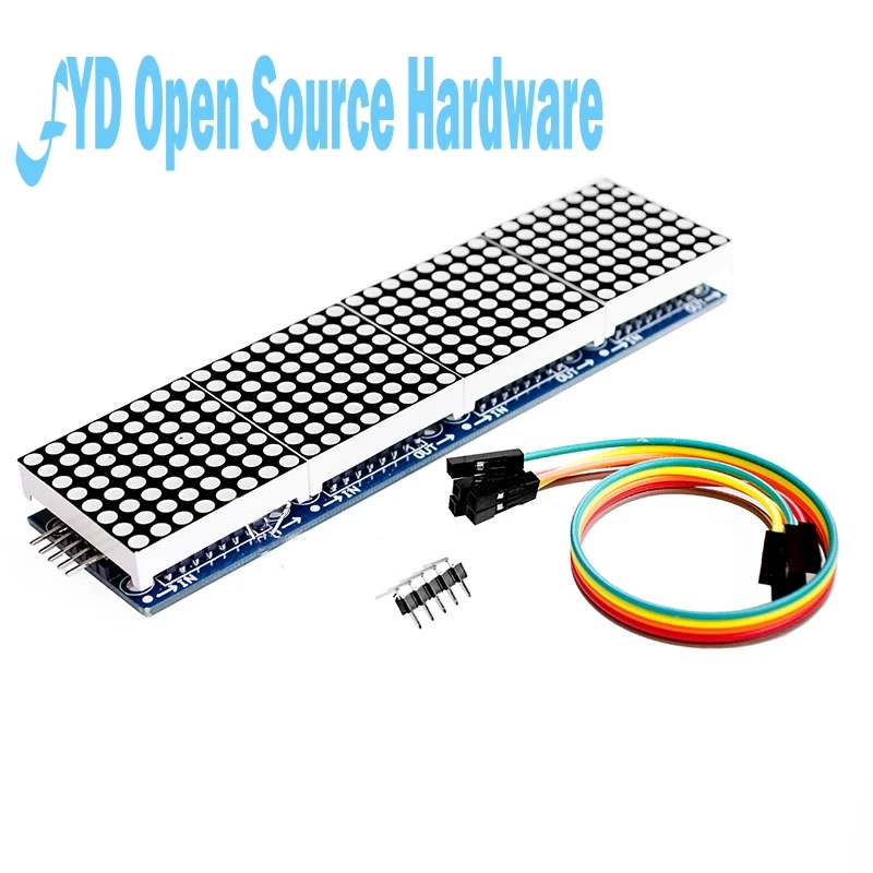 MAX7219 Dot Matrix Module Microcontroller 4 In One Display with 5P Line