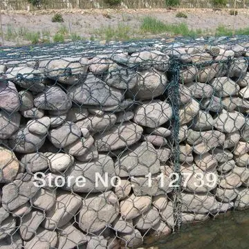 Gabion Sone Cage PVC Green Coated Appearance Treatment Filling With Stone |