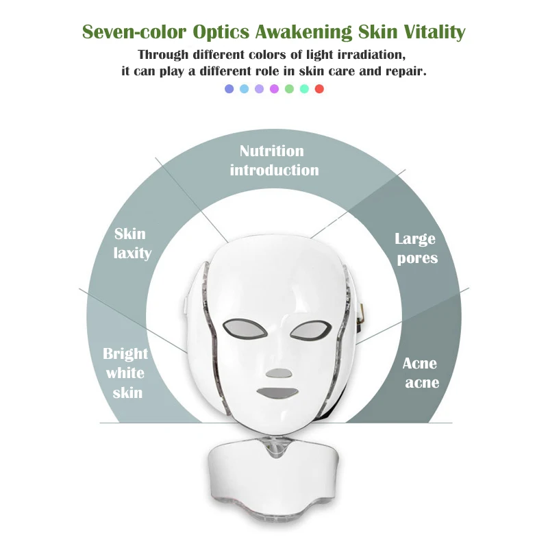 Профессиональная 7 цветов Светодиодная маска для лица свет терапия по омоложению кожи устройство спа средство для удаления акне против морщин Красота Лечение