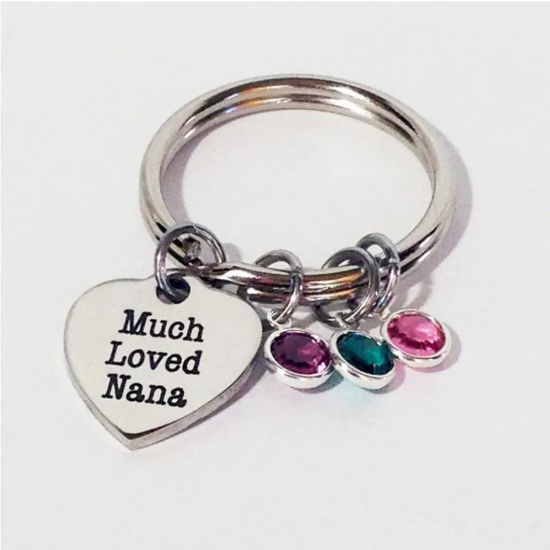 

Mothers Day Gift for Nana,Nana Jewelry, Personalized, Nana Birthstone Keychain,Grandma,chaveiro,key ring,porte cle