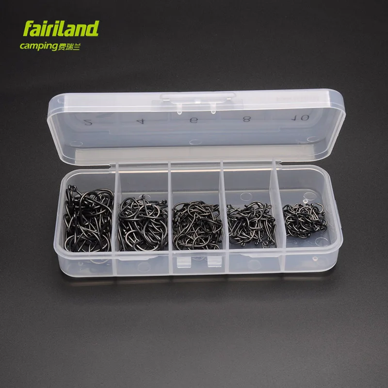 250 шт./лот TFSH C PTFE покрытые карфоны 2 #4 #6 #8 #10 # набор смешанных рыболовных крючков с