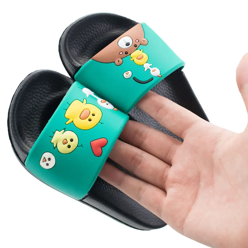 Summer Children Boys Girls Slippers Cartoon Bear Shoes Sandals Non-slip Jelly Home Slipper Children Antiskid Beach Shoes