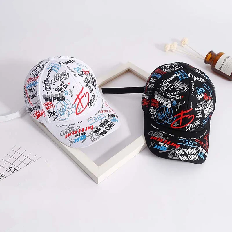

High quality Hats/Caps Print Graffiti Dad Hat Individuality Outdoor Streetwear Hip Hop Baseball Cap Men Women Snapback Caps