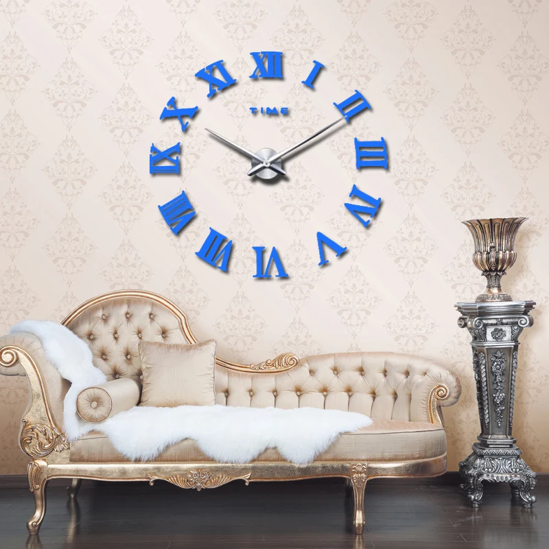 Продвижение домашний декор большой римское зеркало Мода Современные Кварцевые часы гостиная diy настенные часы стикеры Часы