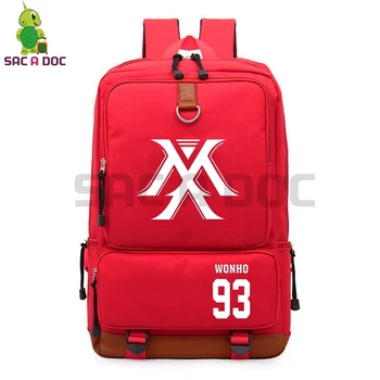

Kpop MONSTA X Backpack Wonho 93 Printed High School Students Book Bag Women Men Canvas Travel Bag Fans Collection