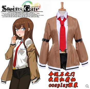 

New Top Game Anime Steins;Gate Cosplay Makise Kurisu Halloween Spring And Autumn Everyday Clothing Full Set(Top+Pants+Coat+Tie+B