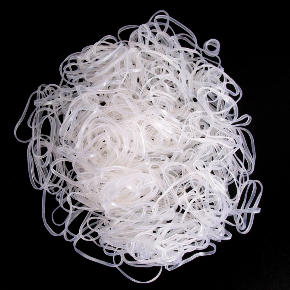 

500pcs/pack Hair Tie Band Ponytail Holder Elastic Rubber Headband Women Hair Styling Accessories Clear rubber bands Wholesale