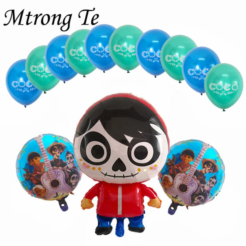 

13pcs 82*55cm 3D COCO Balloons helium mylar 10inch balloon baby birthday party decorations miguel foil ballon globos kid toys