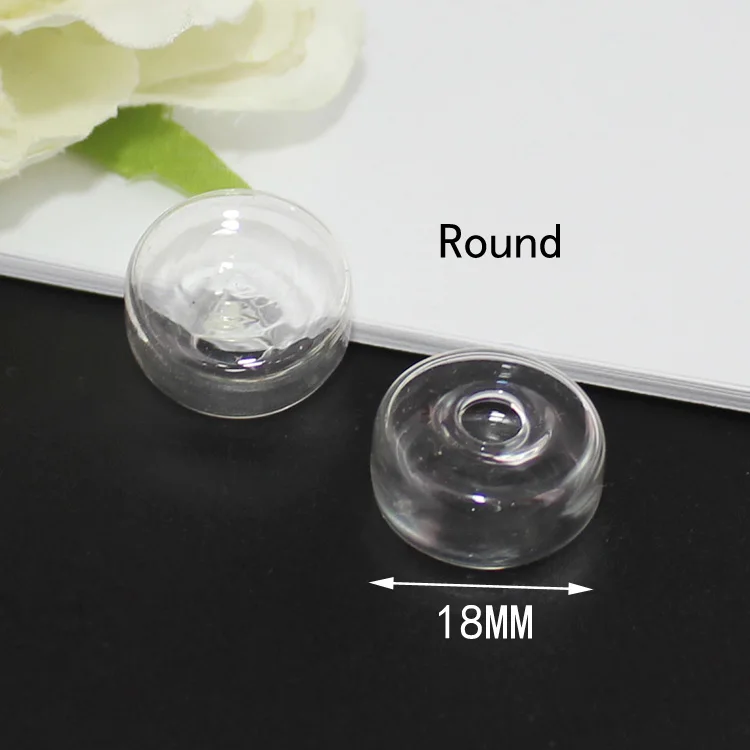 Round 18MM 2 шт DIY бутылки для жидкости 11 стилей avaialbe стеклянный шар флакон pandent модные кольца аксессуары ювелирные изделия - Окраска металла: Round 18MM