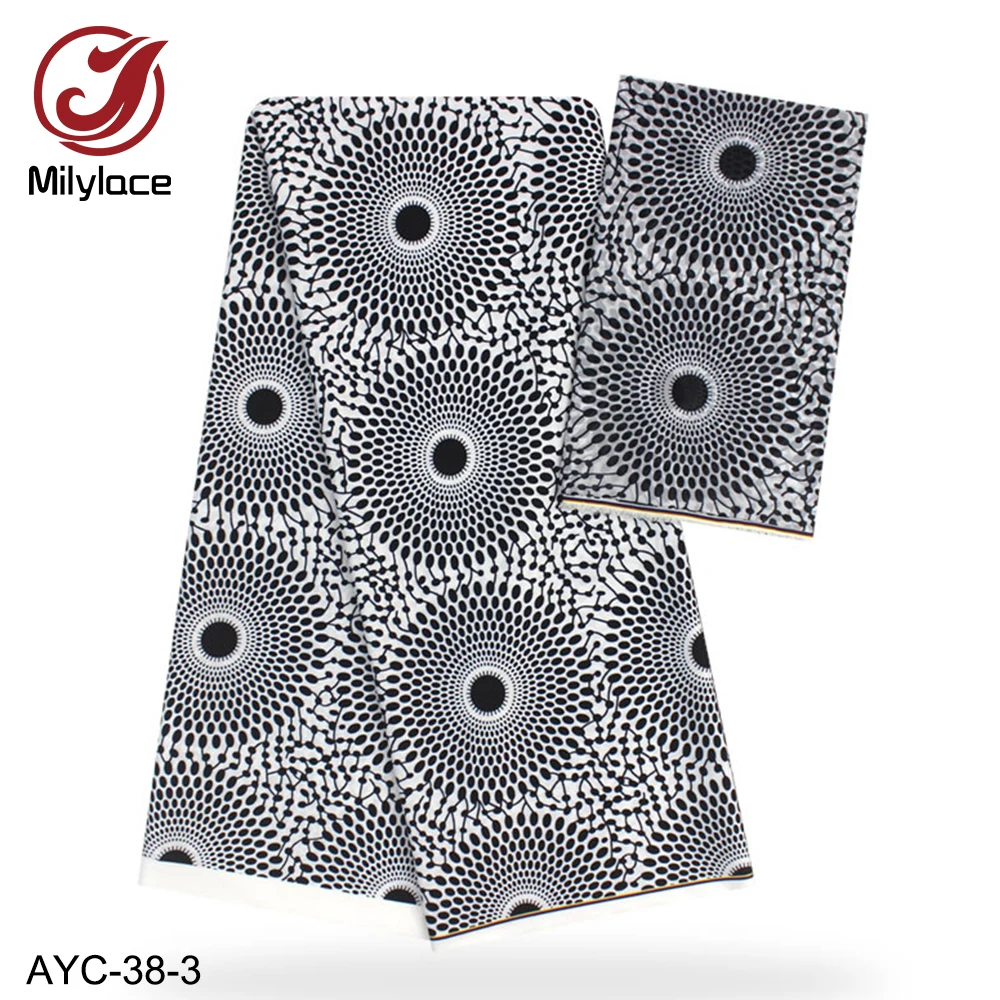 Удобная шифоновая набивная ткань 4 ярдов для одежды+ атласная шелковая ткань с принтом 2 ярдов для одного комплекта повседневной одежды AYC-38