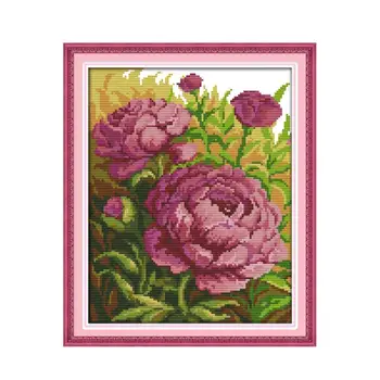

Painting Peony Flowers Manual Three-dimensional Sewing Embroidery Stitch Kit Kit Sewing Activity Send Girlfriends Painting