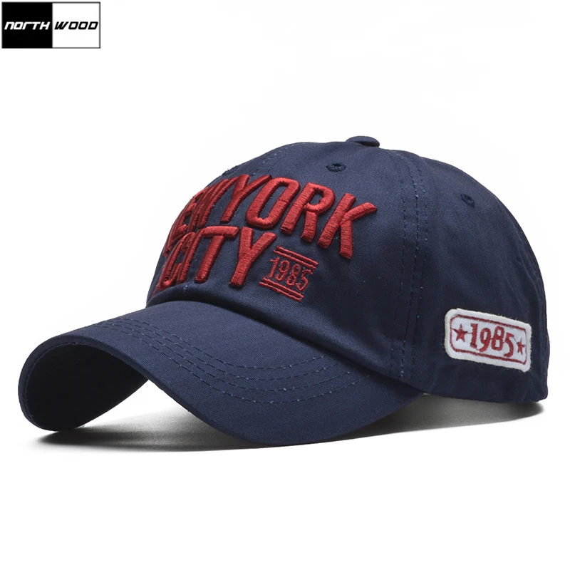 

[NORTHWOOD] 100% Cotton New York Baseball Cap Snapback Hat Men Women Letter Fitted Cap Casquette Homme Hip Hop Soft NY Cap