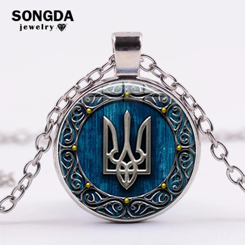 Ожерелье SONGDA Tryzub Украина винтажное ожерелье с символическим узором стеклянный