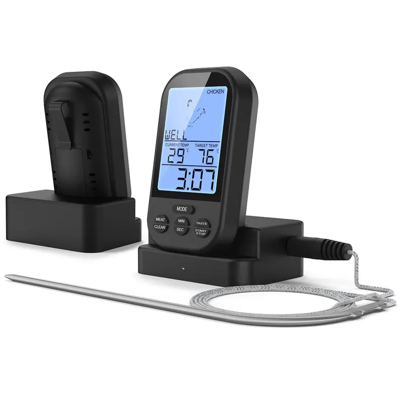 Geebake Digital LCD Wireless BBQ Thermometer Barbecue Kitchen Food Cooking Meat Grill Thermometer Geebake Digital LCD Wireless BBQ Thermometer Barbecue Kitchen Food Cooking Meat Grill Thermometer