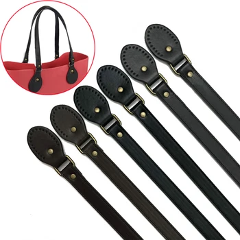 

2Pcs Diy Women Flat Bag Belt Solid Threading Handle Pu Leather Bag Strap New Fashion Light Coffee Color Accessories For Bags