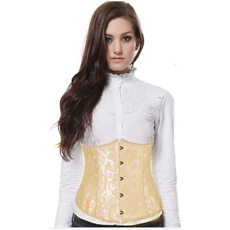 

Body Shaper Underbust Corset Women Slim Gothic Bustier Waist Cincher Corselet Satin Embroidered Corpete Espartilho New