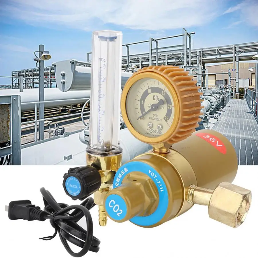 

CO2 Pressure Regulator Carbon Dioxide Pressure Reducer Heated Pressure Gauge 220V CN Plug CO2 Pressure Reducer