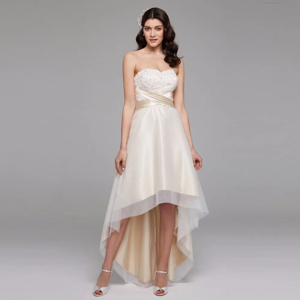 V Neck Strapless Wedding Dress 2