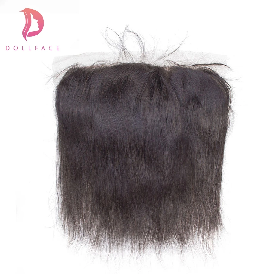 Dollface Кружева Фронтальная застежка 4X13 предварительно сорвал волос бразильские волосы прямые человеческих волос Бесплатная доставка