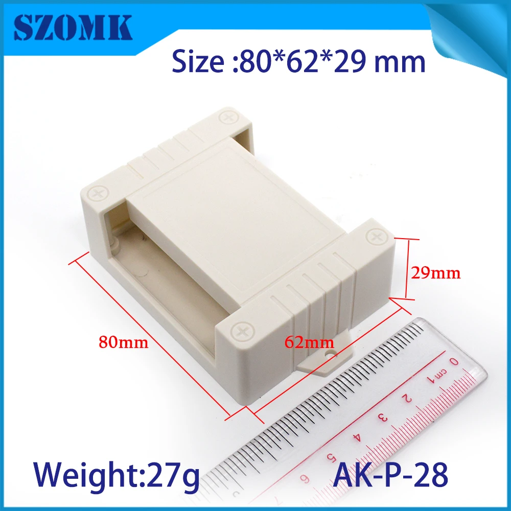 1 шт. 80*62*29 мм szomk diy маленький пластиковый корпус для din рейки PLC проектный ящик