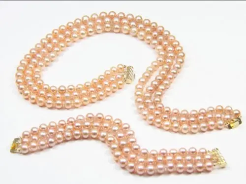 

charm Jew.655 8-9MM SOUTH SEA PINK PEARL NECKLACE BRACELET 18"14KGP GOLD 7.5-8 inc jewelry set