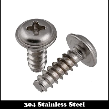 

M3 M3*12 M3x12 M3*16 M3x16 304 Stainless Steel ss Flat Tail Pan Cross Philips Recessed Round Head Self Tapping Screw With Washer