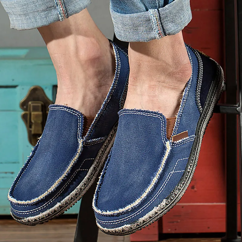 

Men's Sneakers Summer Loafers Plus Size 45 Shallow Casual Vulcanized Shoes Sewing Comfortable Canvas Sneakers For Men