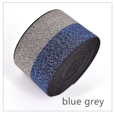 Яркая шелковая двухцветная эластичная лента, эластичная плоская одежда, эластичная резинка, брюки, юбка, аксессуары для одежды, Талия 4 см, ширина - Цвет: blue grey