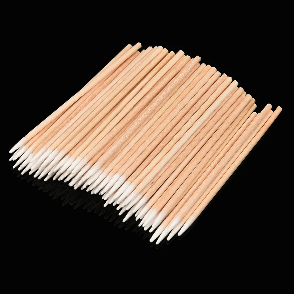 

10cm Clean Sticks Buds Tip 100Pcs Wooden Microblading Micro Brushes Swab Lint Free cleaning brushes Stick Tattoo accesories